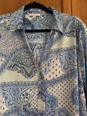 Blue Paisley Button-Down Shirt